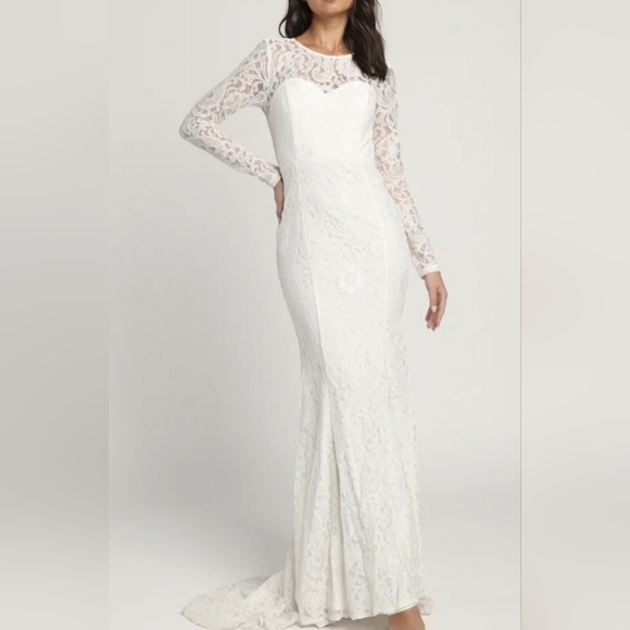 NEW Lulu's Lace Wedding Dress - Picture 3 of 16